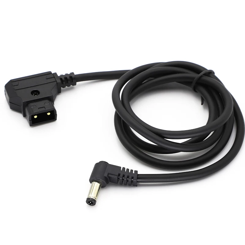 D-Tap Male to Right Angle DC 5.5x2.5mm Cable Connector For DSLR Rig Power V-Mount Anton, Camera Monitor Cord Black 1M