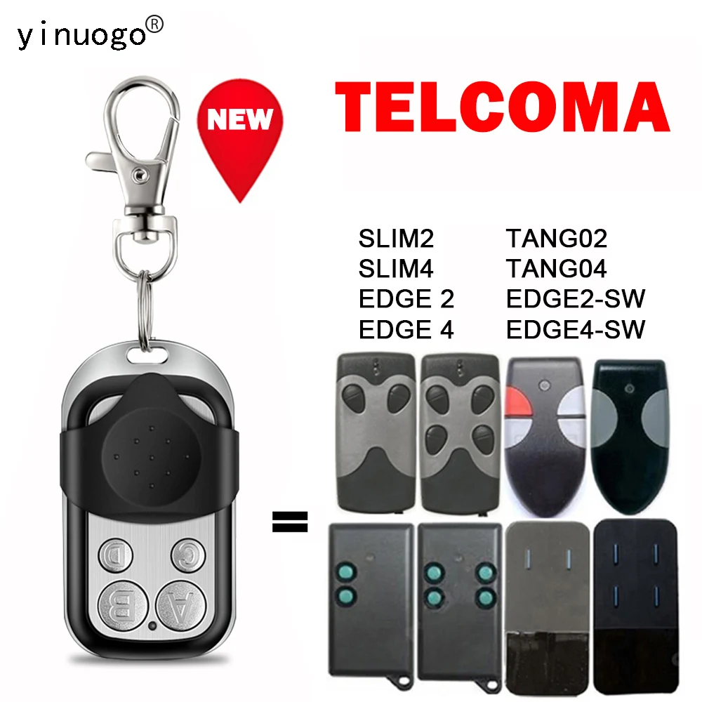 TELCOMA SLIM2 SLIM4 EDGE 2 4 TANG02 TANG04 EDGE2-SW EDGE4-SW Garage Door Remote Control Wireless Transmitter 433MHz Fixed Code