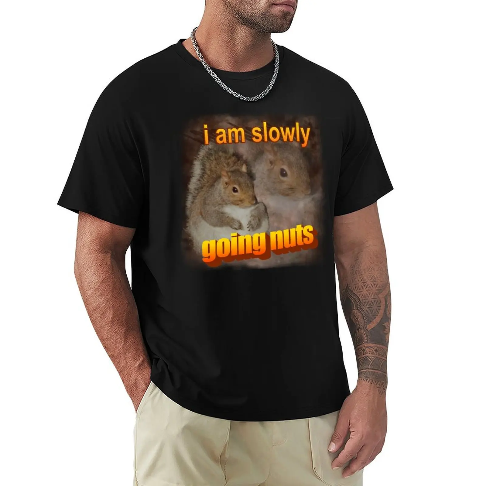 I am slowly going nuts squirrel word art T-Shirt Comfort Stretch Tee Shirt
