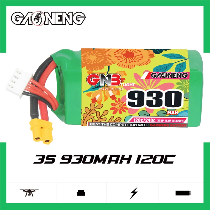 GNB 2S/3S/4S/6S 930mAh 120C/240C Lipo Battery For FPV Racing Drone RC Quadcopter Helicopter Toy Parts With XT30 Plug Battery