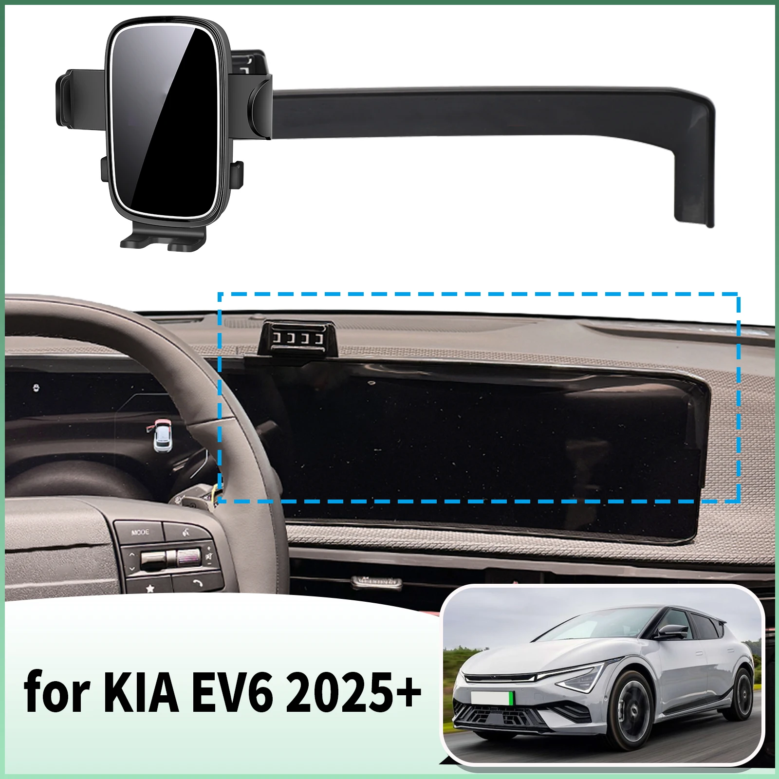 fit for KIA EV6 2025 2026 2027 Specific Dashboard Navigation Phone Holder Mount Design Car​​ accessoires