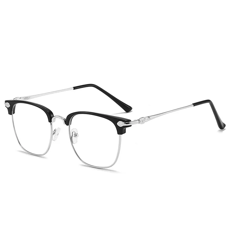Designer Vintage Square Anti-blue Light Glasses For Women Men Retro Metal Half Frames Office Computer Goggle Eyeglasses