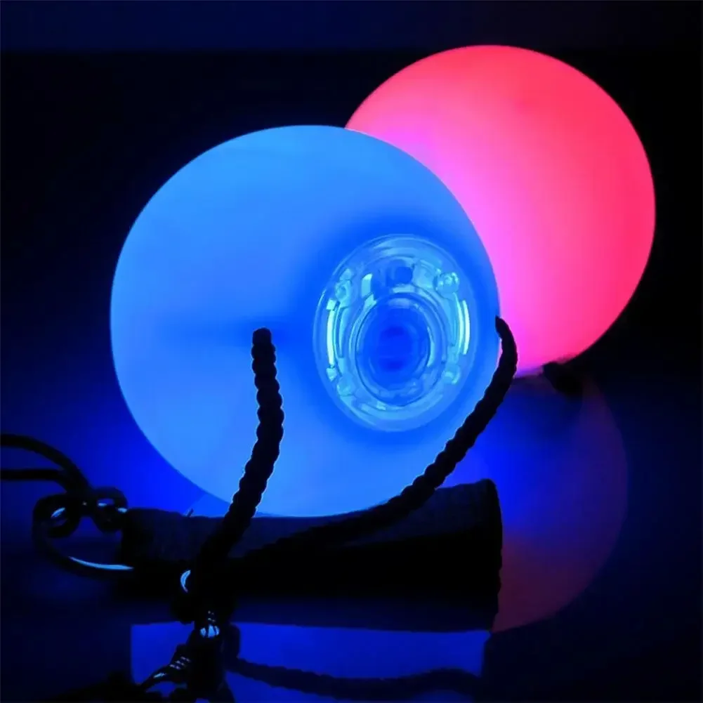 Acessórios Dança do Ventre para Crianças e Adultos, LED POI Ball, RGB Ajustável Jogando Bola, Stage Performance Props