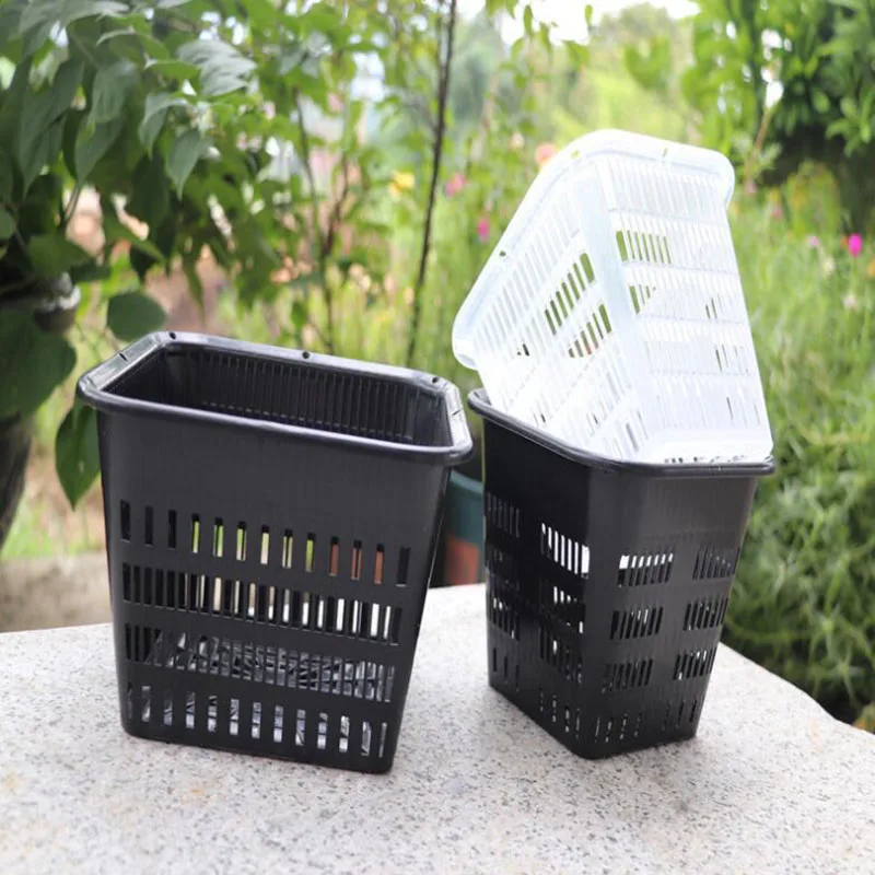 Breathable Orchid Clear Flower grow Pot net cup Container Plastic Slotted With hanging Holes Mesh Pot Planters Handmade B1