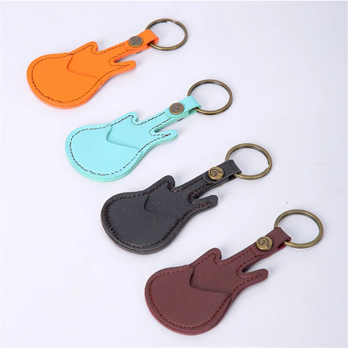 

Leather Guitar Picks Case Guitar Pick Holders with Keyring Guitar Plectrums Bag for Guitar Pick Bag Gift Black jasmine