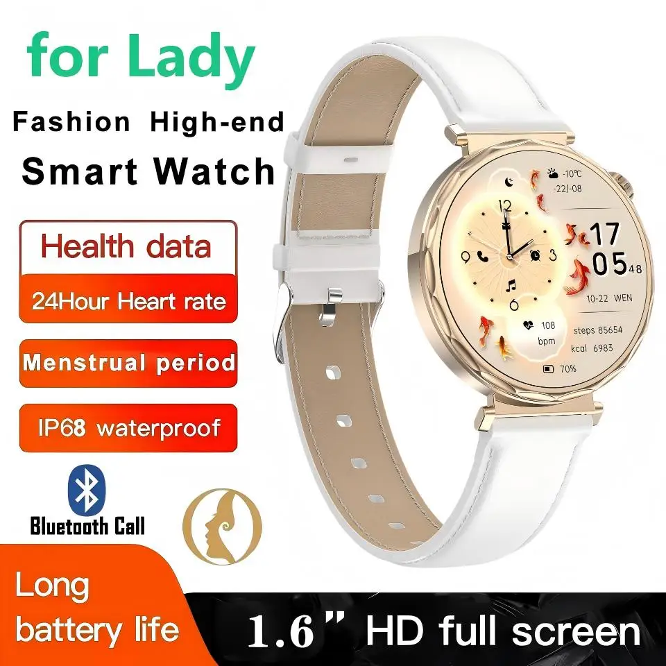 

Remote Control Photography Smartwatch for Lady BT Call DIY Custom Watchface Female Menstrual Period Women Fashionable Wristwatch