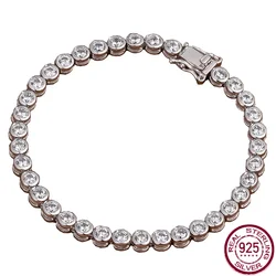 925 sterling silver inlaid zircon full diamond bracelet for women's boutique jewelry wholesale Christmas gifts