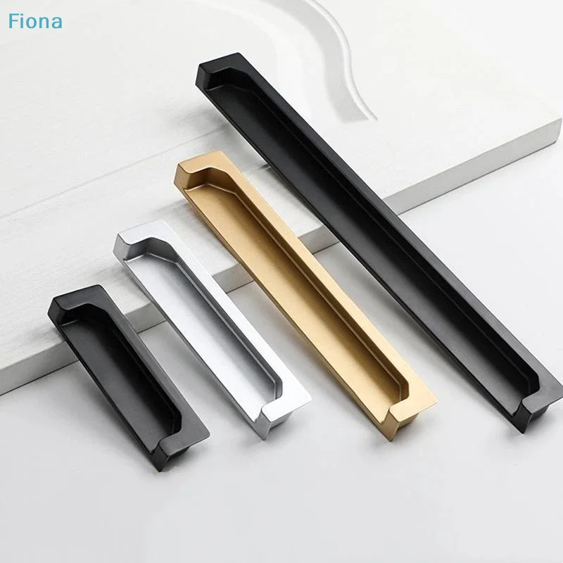 ✔Recessed Cabinet Pulls, Aluminum Alloy Hidden Drawer Handles for Wardrobe & Furniture (Multi-Color & Size