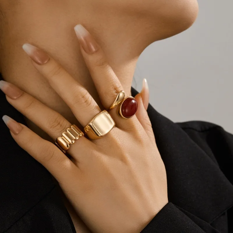 

Imported artificial gemstone ring set, holiday promotion, high-end ring, meaningful gift