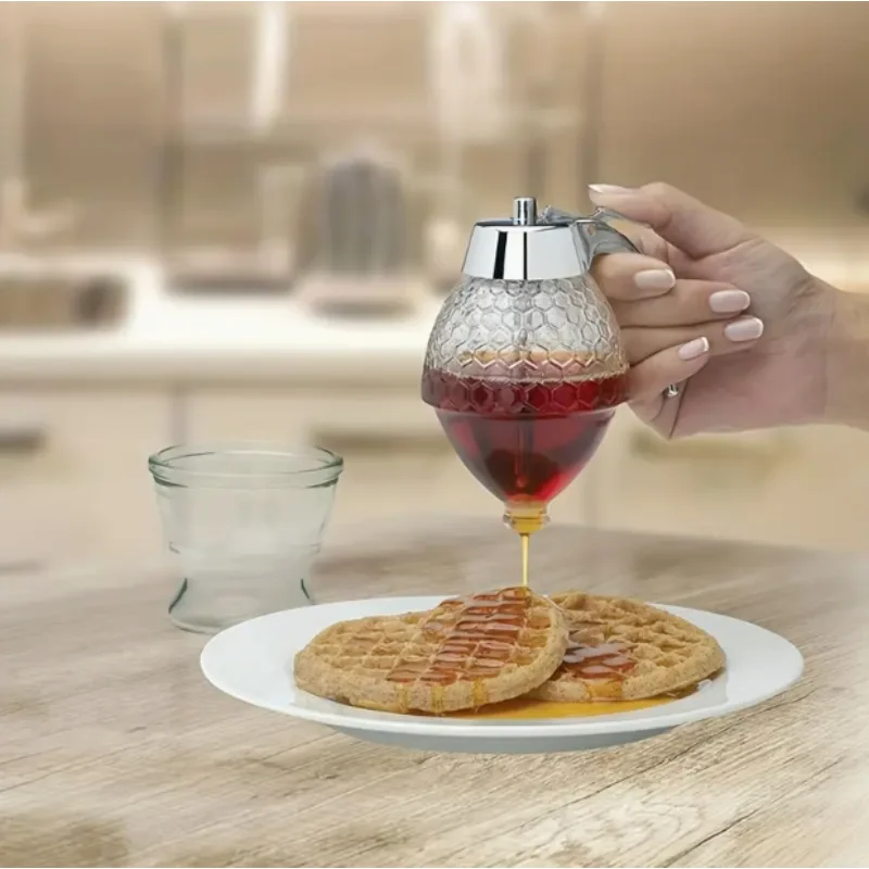 موزع عسل بلاستيكي متعدد الاستخدامات قابل لإعادة الاستخدام - رف للشراب والصلصة والتوابل - غسيل يدوي فقط