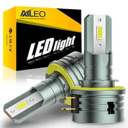 AILEO 2 uds H11B bombilla de faro LED 6000K Super brillante CSP 1:1 Mini dedicign con ventilador inalámbrico Plug And Play 12V para Kia H8B H9B