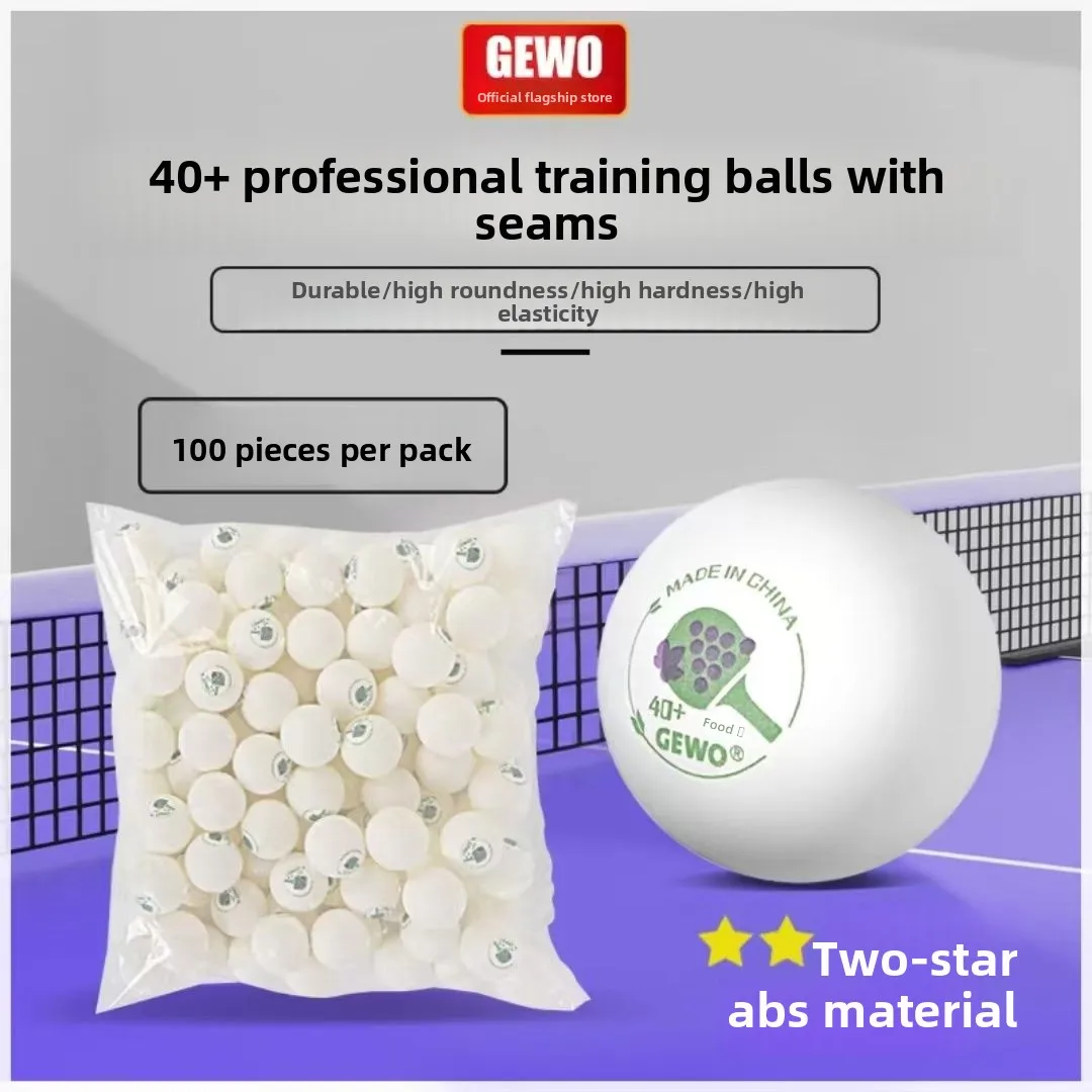 

GEWO 2-star 40+ Seamed Table Tennis Balls, 100 Pieces for Multi-ball Training