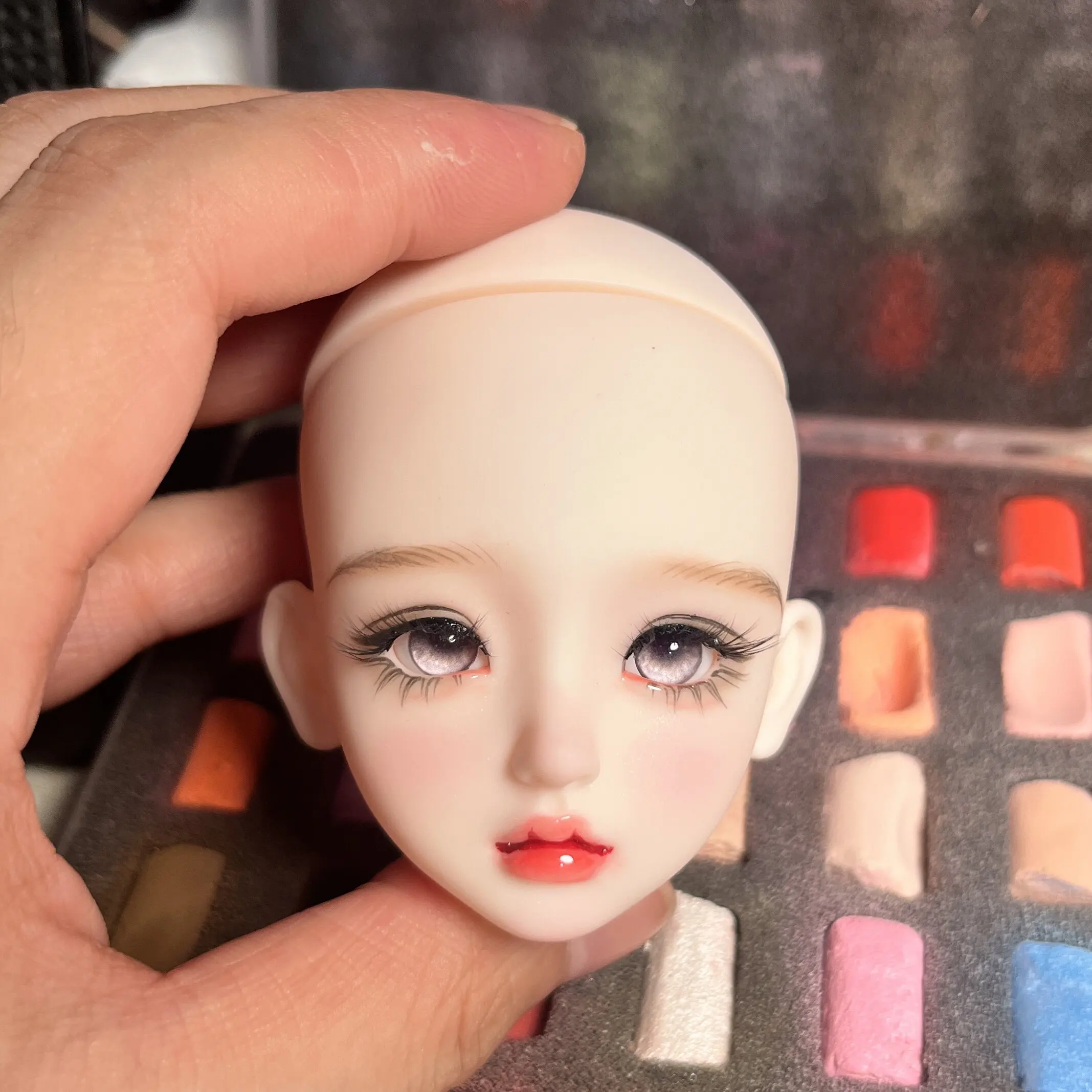 In Stock Hand Painted 1/6 Bjd Doll Head Finished Makeup Mjd Replacement Head, Removable Eyeballs Doll Parts