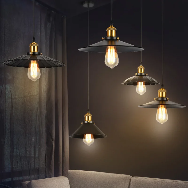 

Retro Industrial Style Pendant Lights Restaurants Bars Cafes American Style Creative Nostalgic Loft Pot Lid Ceiling Hanging Lamp