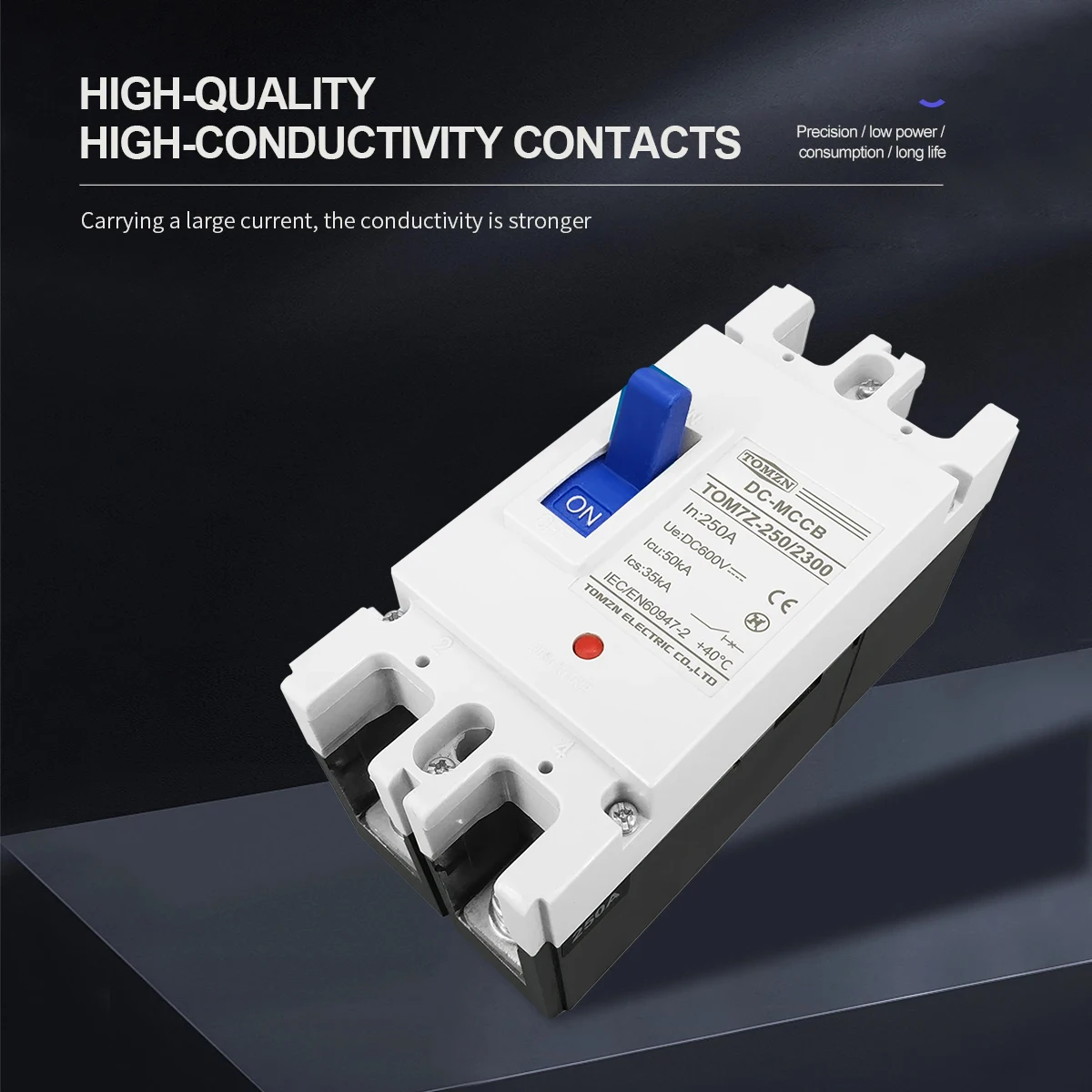 TOMZN 2P DC 600V DC Solar Molded Case Circuit Breaker MCCB Overload Protection Switch Protector for Solar Photovoltaic PV