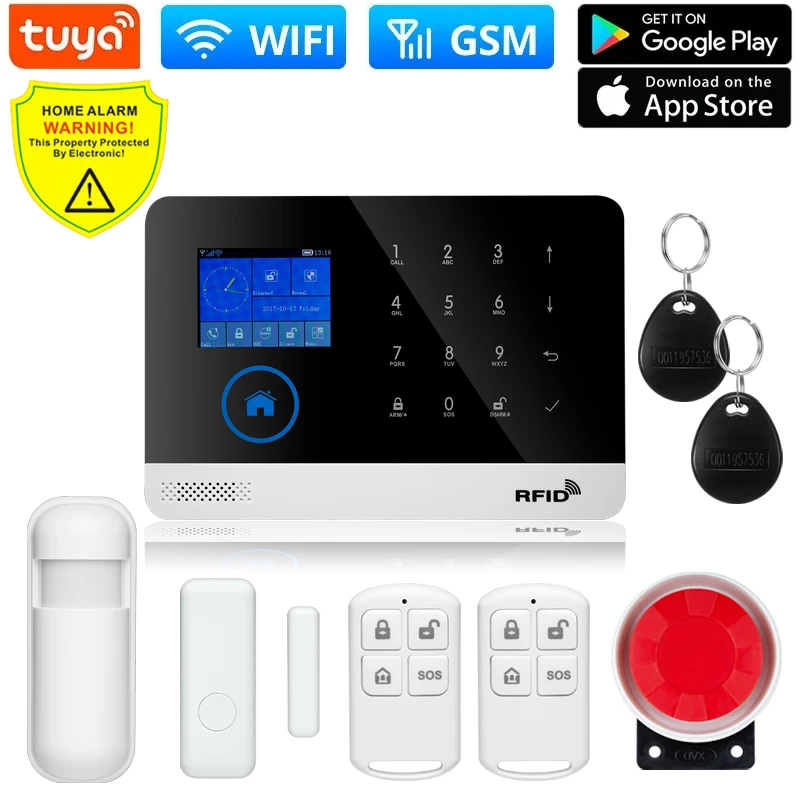 DIY W2B PG103 Alarm Sensor for Home Burglar Security 433MHz WiFi GSM Alarm System Wireless Tuya Smart House App Control