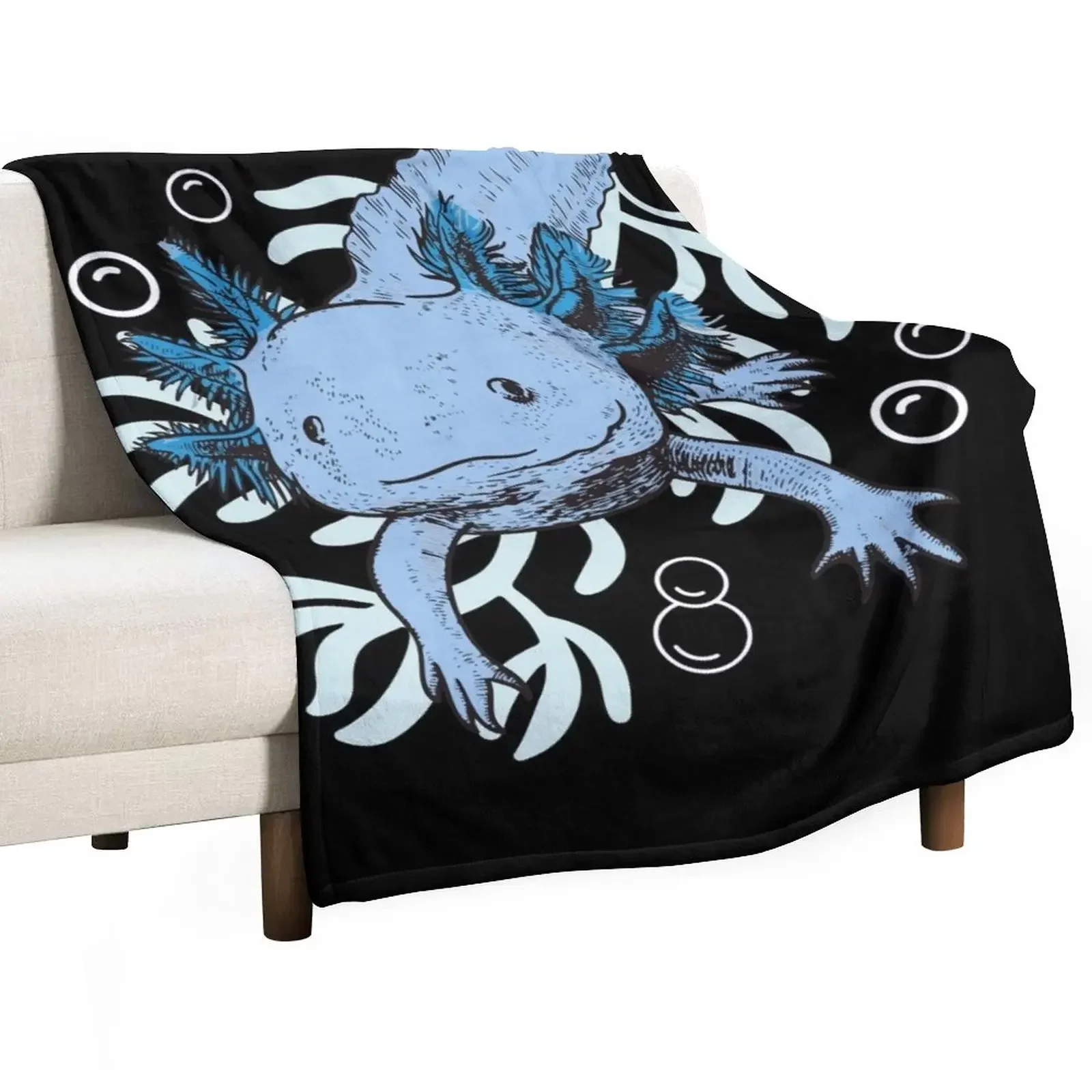 

Blue Axolotl Coral Throw Blanket christmas gifts Thermals For Travel Blankets