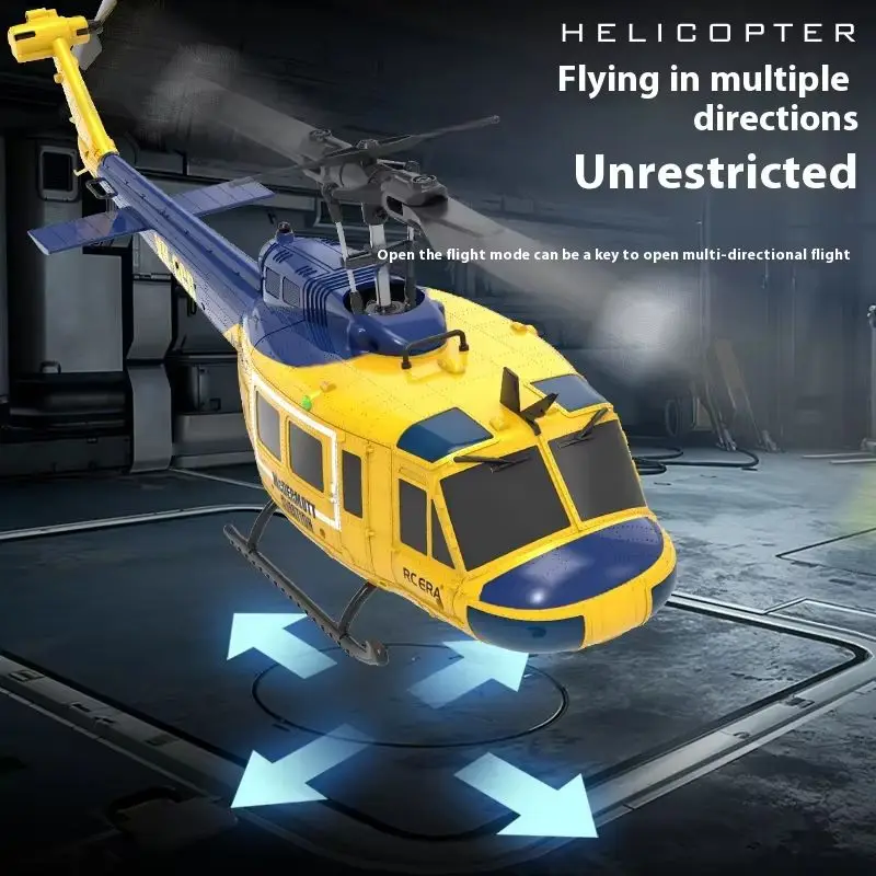 New C032 Huey Uh1 Helicopter 6-Channel Brushless Model Airplane Laser Height Locking Optical Flow Positioning Simple Override