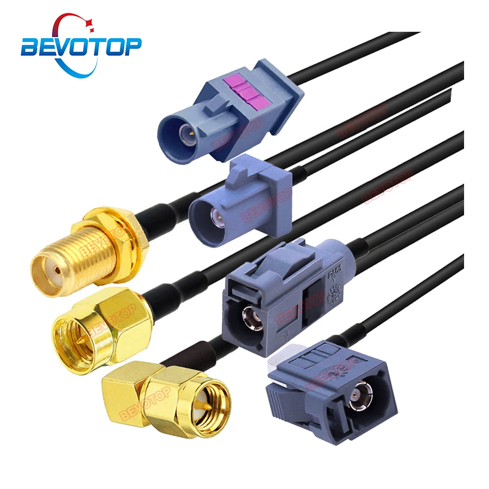 1PCS Fakra G to SMA Jumper Grey Fakra G to SMA  Male / Female RG174 Pigtail RF Coaxial Extension Cable Cord BEVOTOP Custom-made