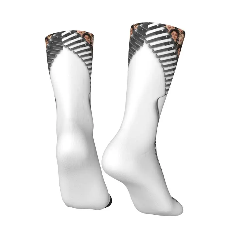 Presente de rosto com zíper masculino divertido personalizado para pai meias unissex quentes respiráveis com impressão 3D meias