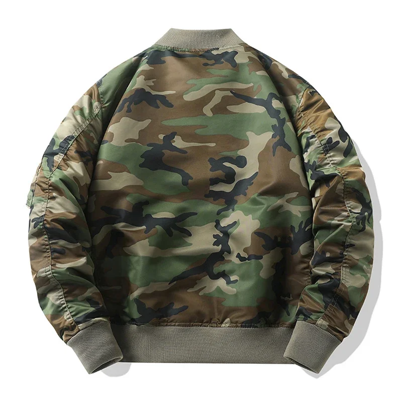 Fall Winter Camouflage Zip Up Jacket Mens Jacket Thick Bomber Jacket Men Baseball Jackets and Coats Camo Military Windbreaker