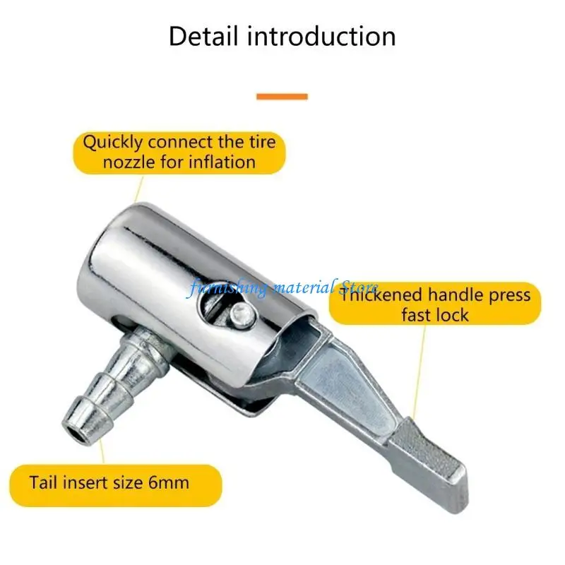 

Y5GD Air Chuck Heavy Duty Closed Flows Locking On Tires Chuck with Clip Adapter 1/4inch Tires Chuck for Tires Inflator Pressure