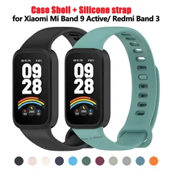 Silicone Strap+casing Shell For Xiaomi Mi Band 9 Active Sport Strap Bracelet For Redmi Band 3 Smartwatch Wristband Accessories