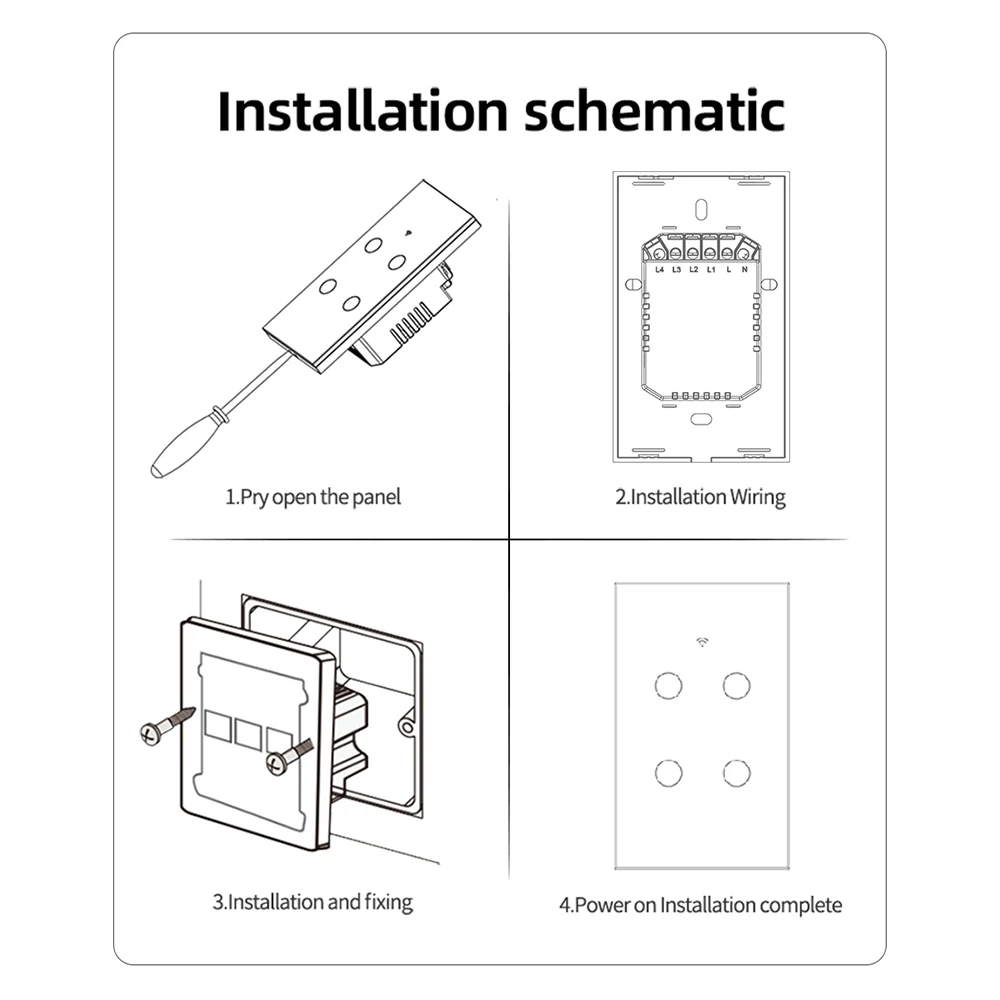 Cozylife Smart Switch US Brazil WiFi Neutral Wire/No Neutral Wire Touch Light Switch Works With Alexa Google Home 1/2/3 Gang