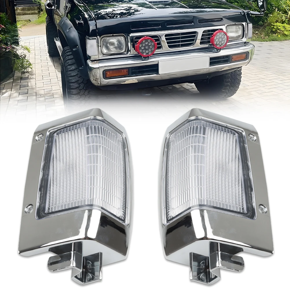 

2X Front Corner Side Marker Light Turn Signal Light Cover For 1990 1991 1992 1993 1994 Nissan D21 Pickup No Bulb/Socket Included