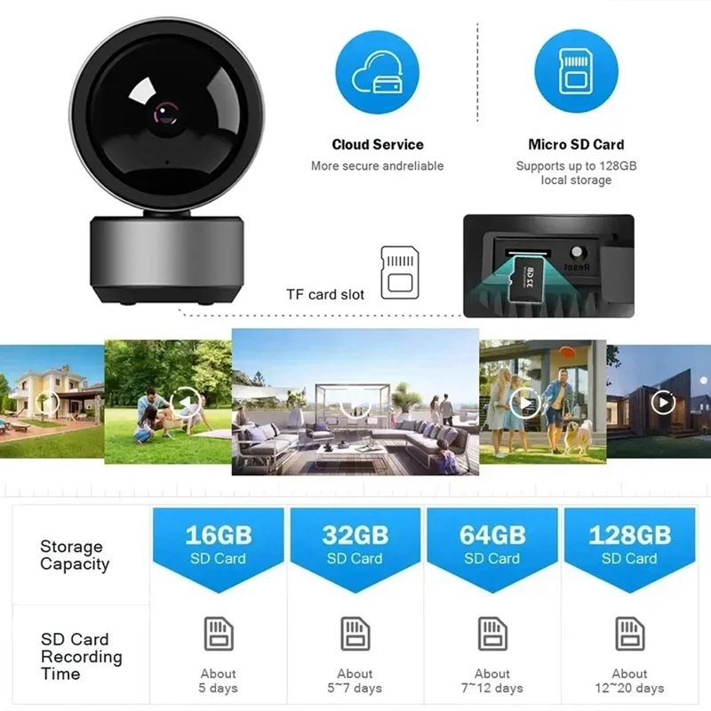 Telecamera IP Tuya da 5 MP WIFI Tuya Smart Home Visione notturna HD Audio bidirezionale Monitoraggio automatico Cloud Telecamera Smart Home, Spina americana facile da usare