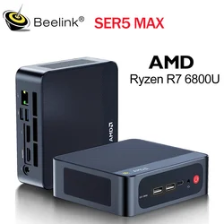 Beelink SER5 Max DDR5 AMD Ryzen7 6800H 6800U R3 3200U R5 5500U 16G RAM 500G ROM NVME Mini PC 4K Type-C Gaming Desktop Computer