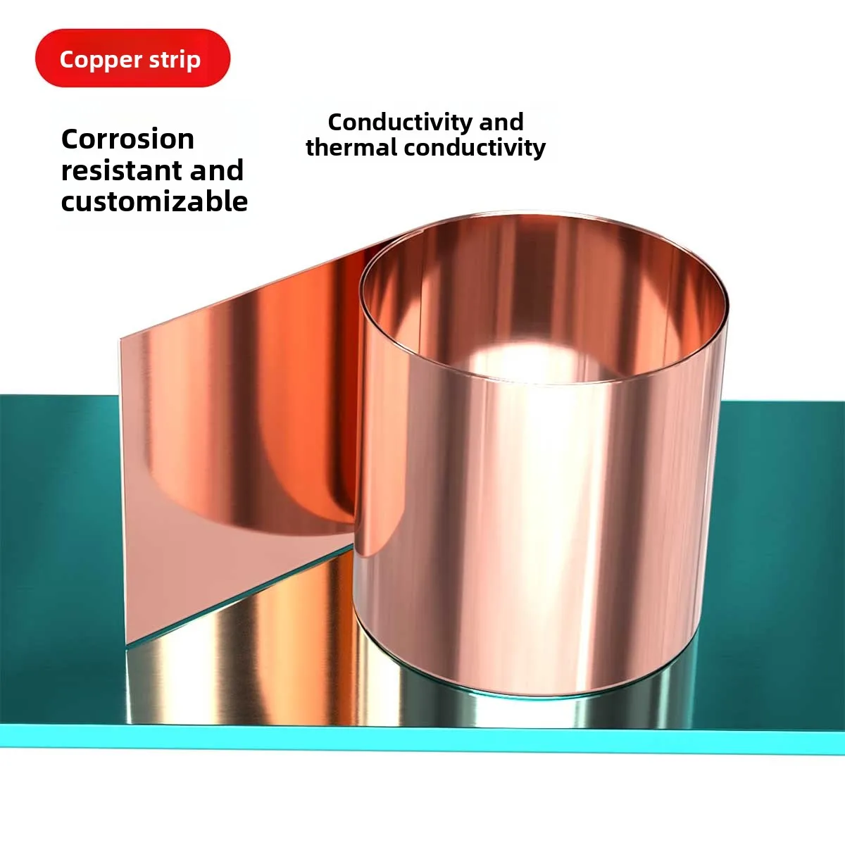 

T2 Pure Purple Copper Strip/Purple Copper Sheet/ Copper Foil, Thickness 0.1-3mm