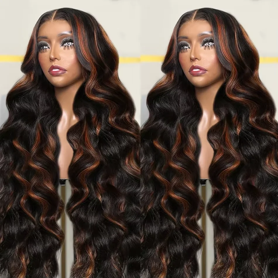 

Ombre Lace Front Wigs Human Hair Wigs 1B/30 Highlight 13x6 HD Lace Front Wig Body Wave 13x4 HD Transparent Lace Frontal Wigs