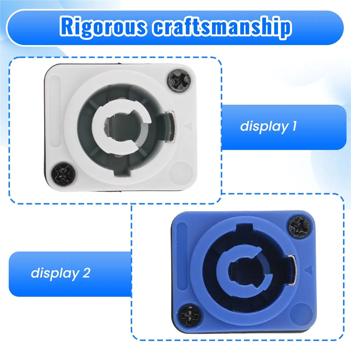 ABQX LED PowerCon AC Coupler Adapter Extender Connector High Quality Speakon Panel Mount Straight Adapter Blue to White