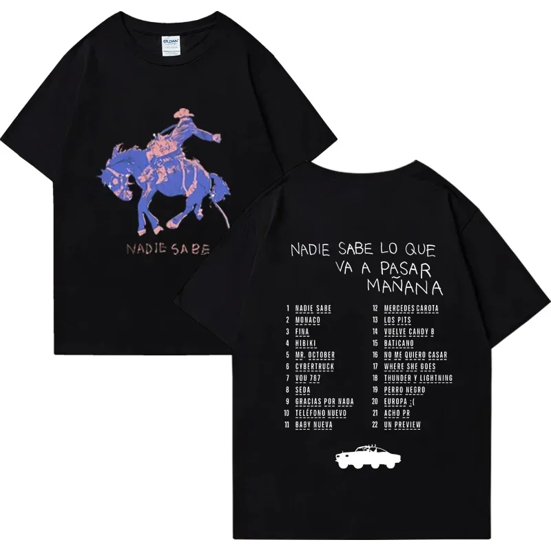

Singer Bad Bunny Most Wanted Bunny Tour Graphics T shirt 2025 Men Women hip hop vintage short sleeve Tops Unisex Pure Cotton Tee