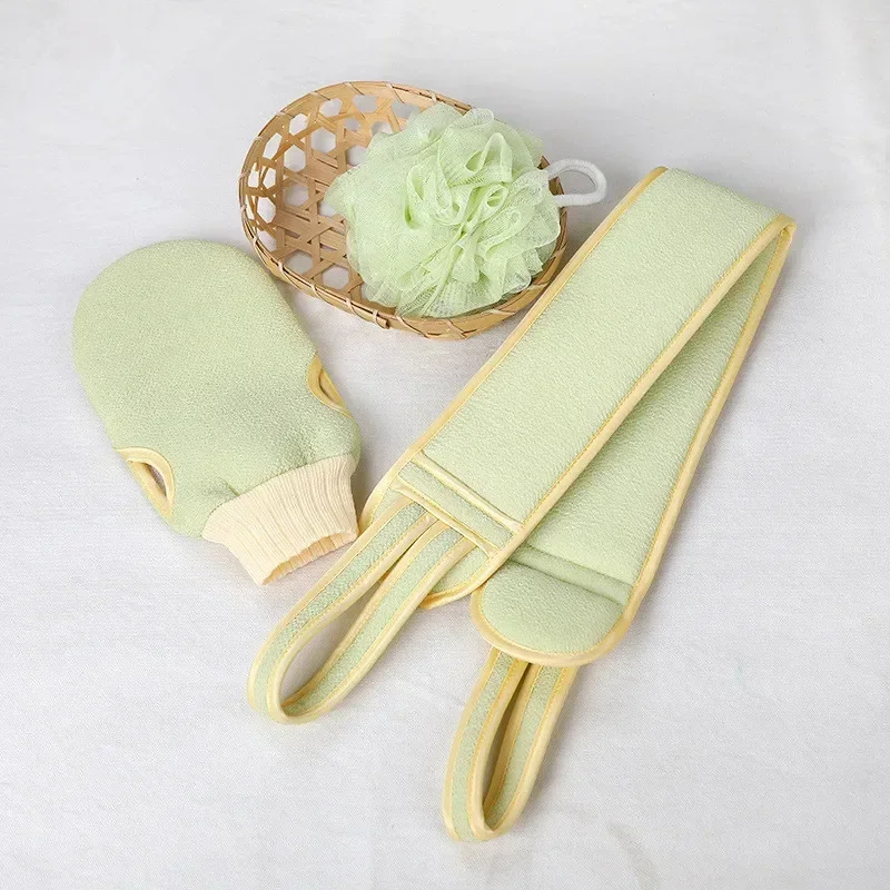 2/3Pcs Body Cleaning Washcloth Soft Brush Home Hotel Bathroom Shower Ball Back Scrubber Set Exfoliating Skin Towel Bath Gloves