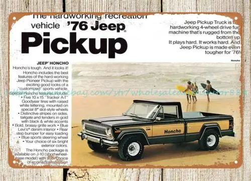 1976 car J-10 Honcho Pickup Truck metal tin sign reproductions for sale