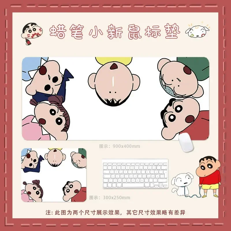 New Cartoon Crayon Shin-chan Mouse Pad Big and Thick Cute Girl Cartoon Cartoon Computer Keyboard Desk Pad Desk Accessories