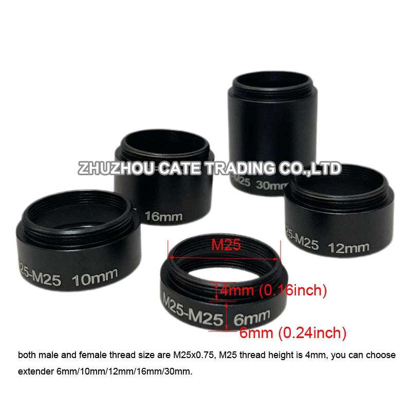 M25 Microscope Objective Lens Extension Ring M25 x 0.75 to M25 Parfocal Length Extender Adaptor for Nikon Leica Microscopio