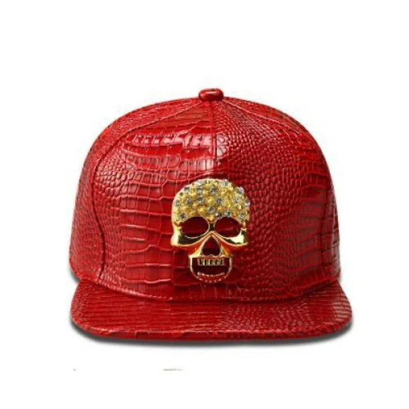 Doitbest Metal brand Men's Baseball Cap Hip Hop Cap Leather Skull European Women's Snapback hat, men, women