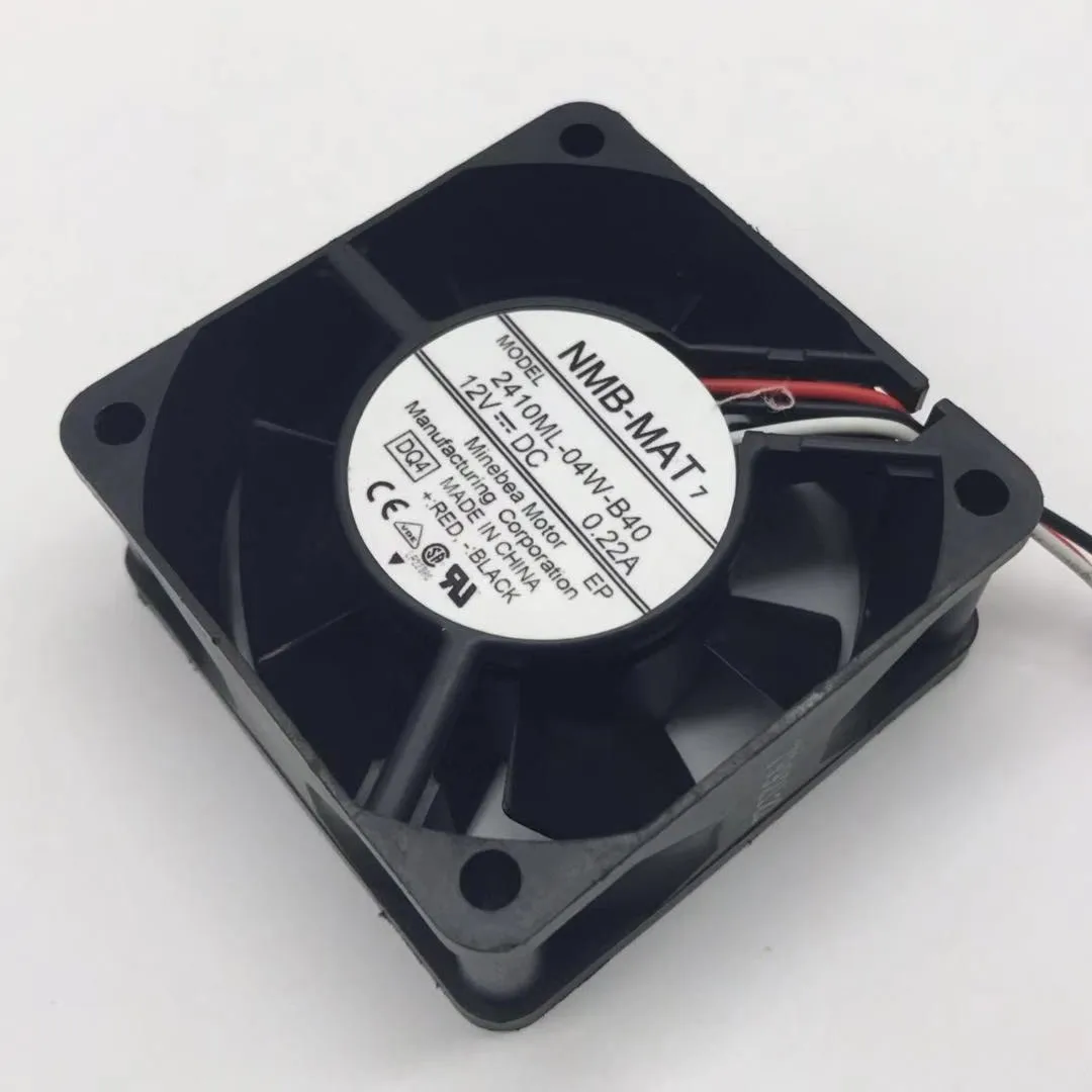 

NMB-MAT 2410ML-04W-B40 DQ4 DC 12V 0.22A 60x60x25mm 3-Wire Server Cooling Fan