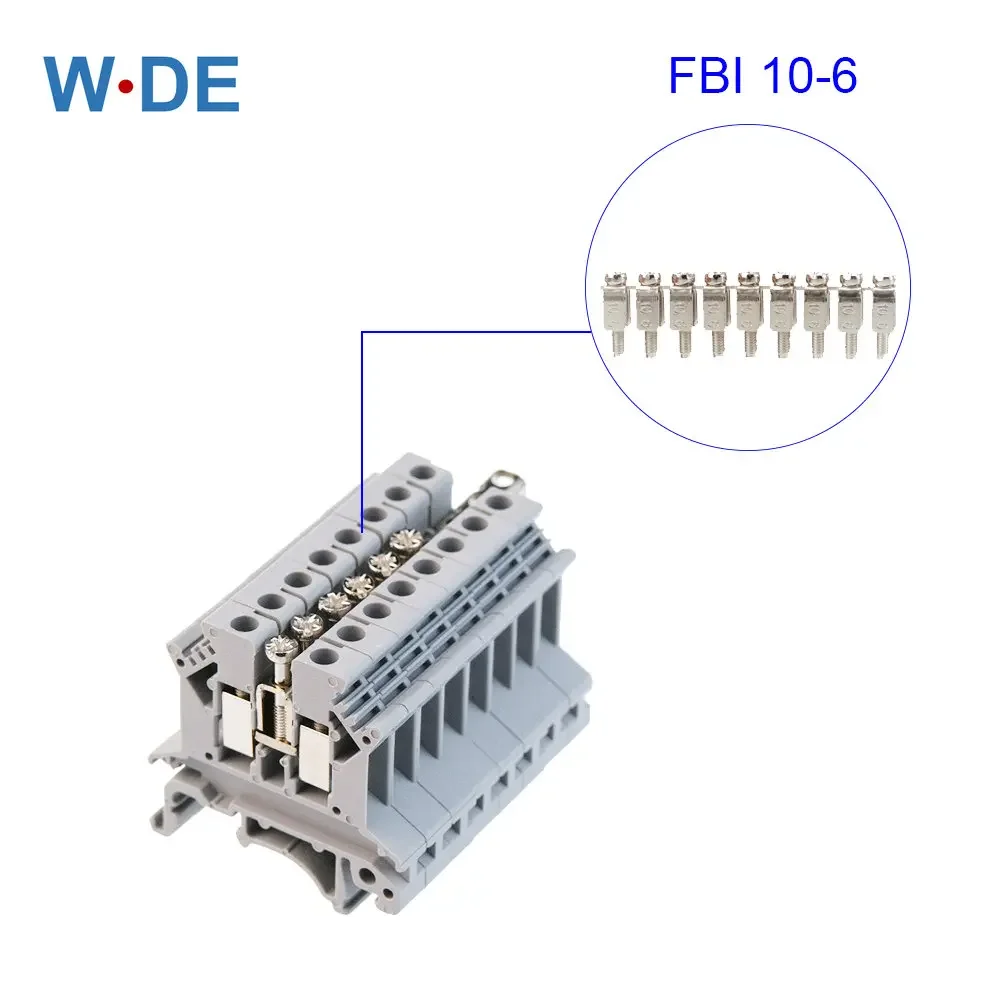 1 Pc FBI 10-6 Fixed Bridge UK Type Terminal Block Accessories For UK2.5B UK5N DIKD1.5 UDK4 UKK5 UKKB5 Din Rail Terminal Blocks