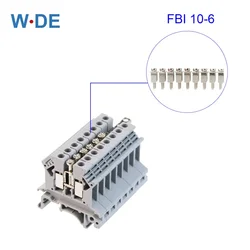 FBI 10-6 Partners Bridge Type UK Terminal nights, Accessoires pour UK2.5B, UK5N, DIKD1.5, UDK4, UKK5, UKKB5, Borniers sur rail DIN, 1 Pc