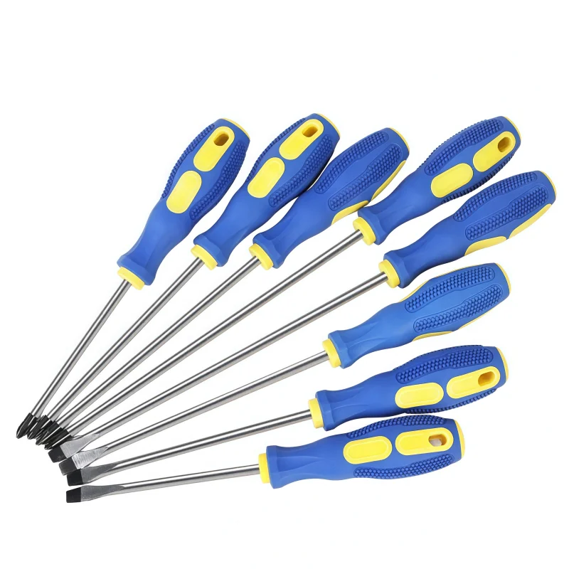 Screwdriver Set Phillips Flathead 3、4、5、6、7、8 Inch Cr V Steel Strong Magnetic Massage Handle Screwdriver
