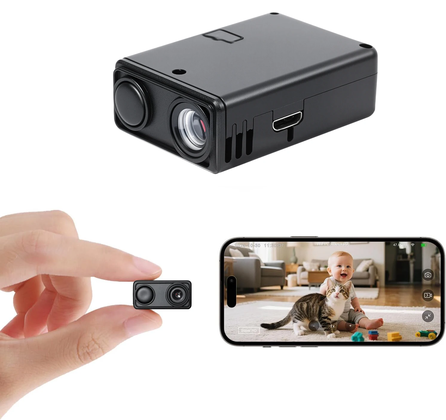 Neue 4K-Kamera WLAN Drahtloser Monitor Nachtsicht Ferngesteuerte Bewegungserkennung Camcorder Sicherheitsschutz Innenüberwachung 2026 – Detail 1