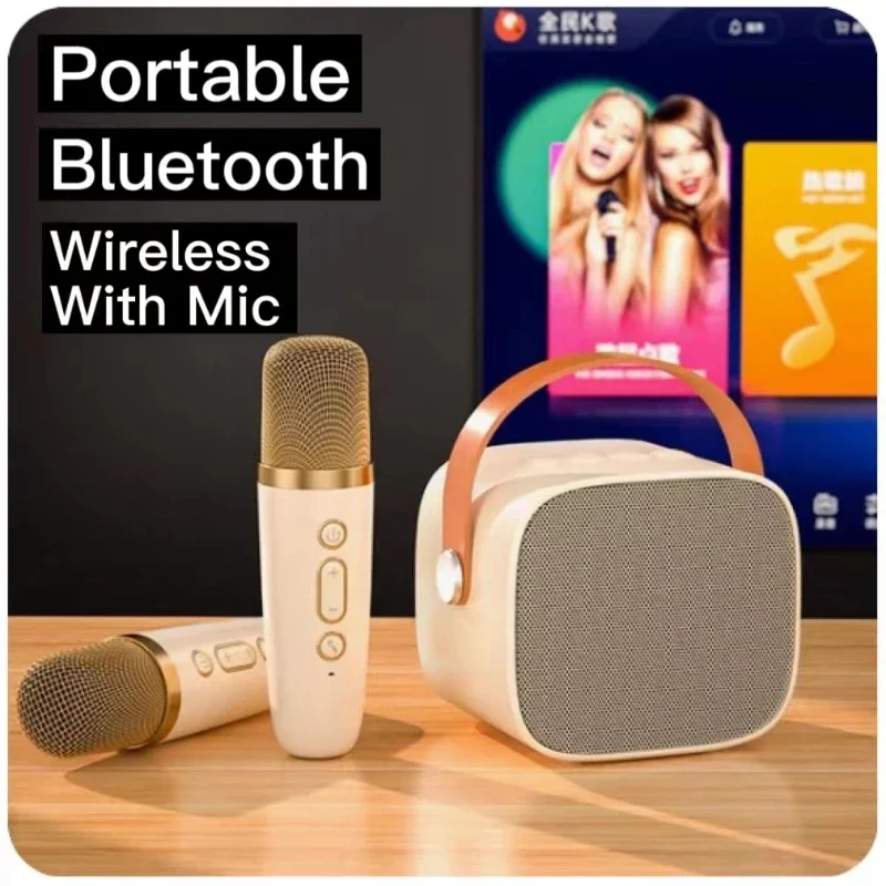 

Portable Karaoke With Wireless Microphone 5.3 PA Speaker System Home Family Singing Kid Hot Sale