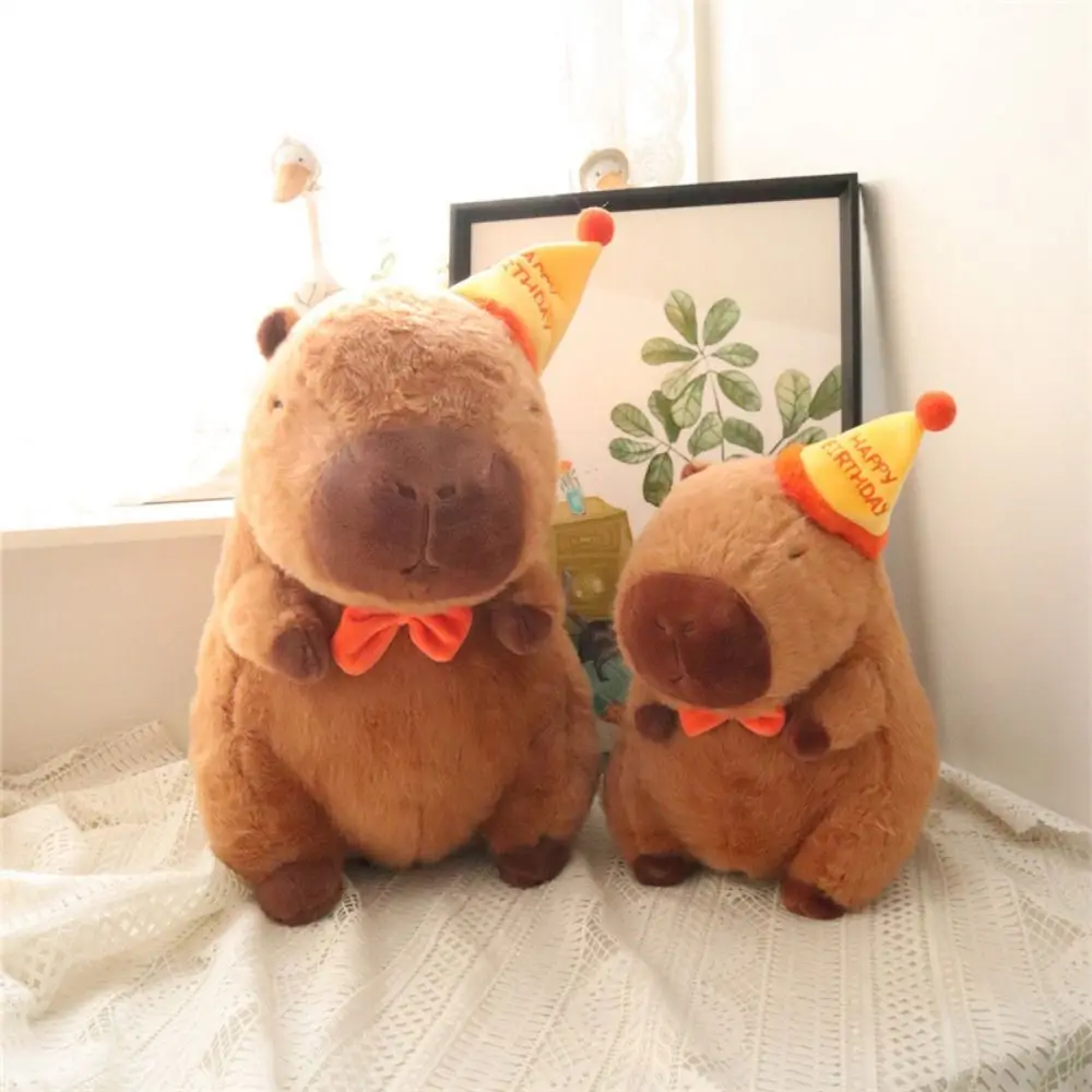 캐쥬얼 동물 생일 모자, Capybara 만화, 귀여운 생일 장식품, 부드러운 봉제 Capybara 장난감, 어린이