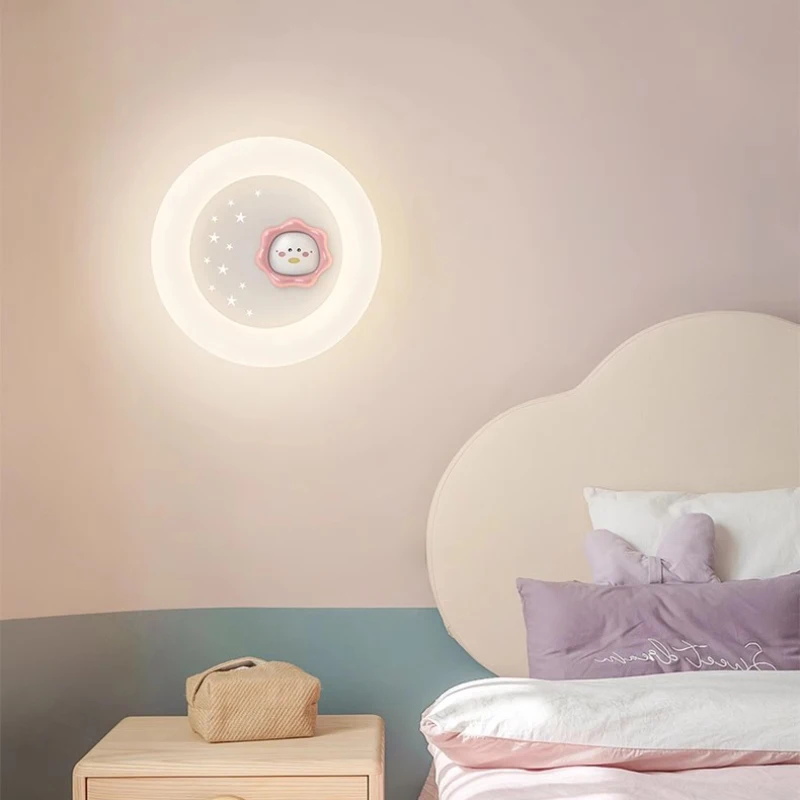 Children\'s Room Wall Lamps Cute Baby Room Princess Room Bedside Lamp LED Pink Bow Bunny Light Girl Bedroom Bedside Wall Lights