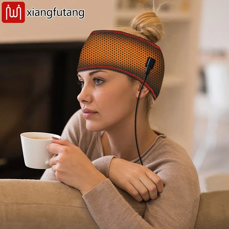 

Carbon Fiber Heated Headband Relieves Head Pain Dizziness Boosts Cerebral Blood Circulation Eases Work Stress Home Office Relax