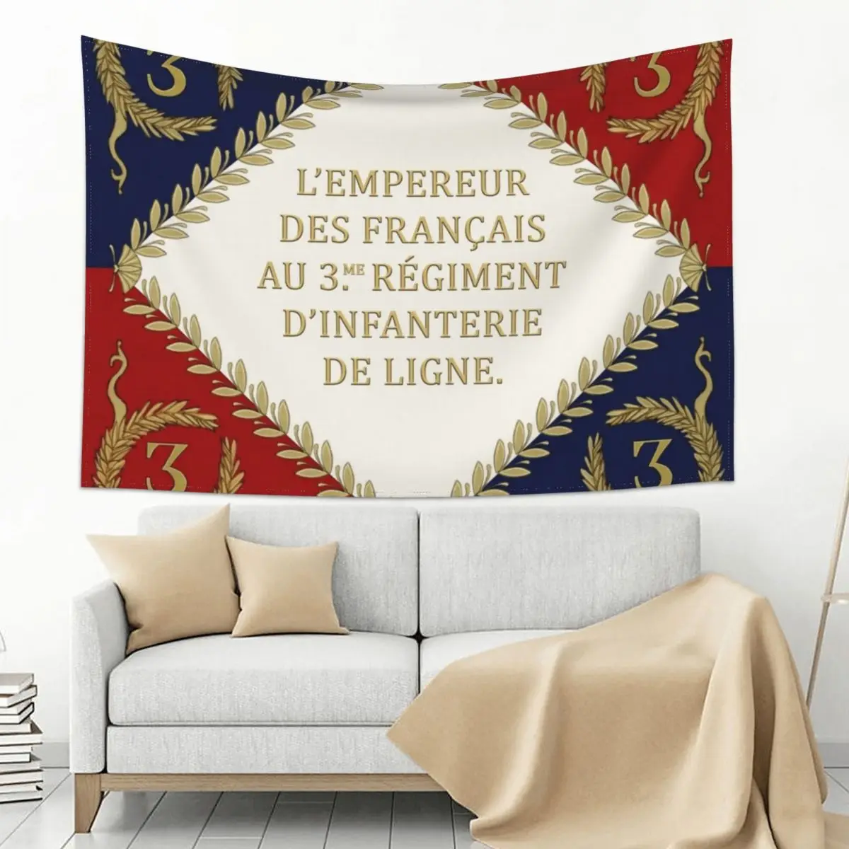 

Napoleonic French regimental flag '3me' 1804 Tapestry